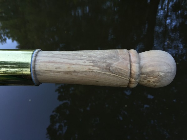 Spalted beech handle on tiller